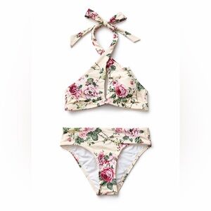 NWT Antonio Melani The Style Bungalow Miraflores Cross Halter Swim Top & Bottom